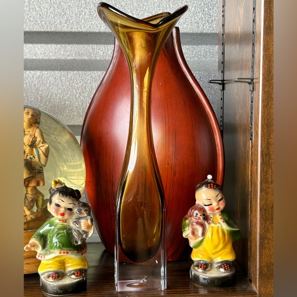 Vintage Bo Borgstrom Aseda Glasbruk Swung Vase Square Base - - Picture 2 of 3